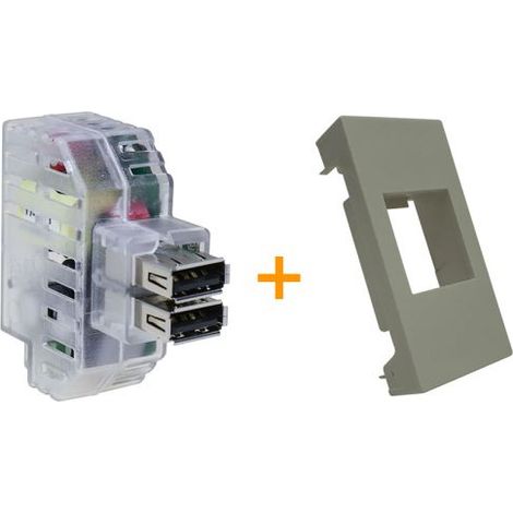 Fanton caricatore doppia presa USB AA 5V 2,4A Compatibile Frutti Matixgo Grigio - 82892