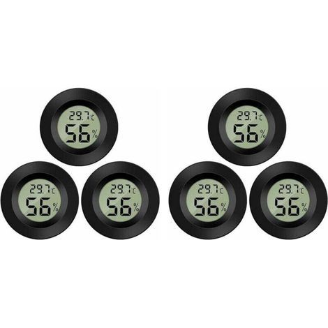 Confezione da 6 igrometri e termometri digitali LCD, monitor di umidità per umidificatori, deumidificatori, serre, cantine, camerette per bambini, igrometri e termometri (1/4)