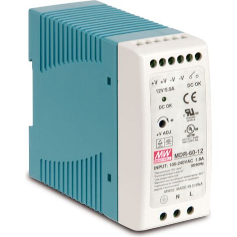MEAN WELL Hutschienen-Schaltnetzteil MDR-60-12, 12 V-/5 A (1/2)