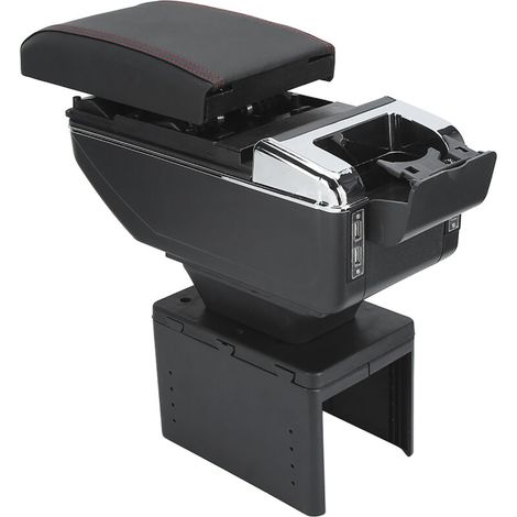 Vano portaoggetti universale per bracciolo auto – Materiale ABS resistente – Interfaccia USB integrata – Comodo spazio di archiviazione -Crezuo