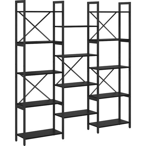 Maison Exclusive - Bücherregal Schwarz Eichen-Optik 156 x 25 x 16
