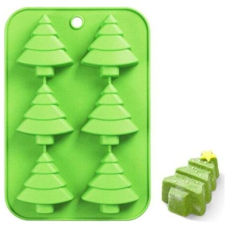Moulle Silicone Noel Chocolat Sapin de Noël Moule à Bonbons Moule à Biscuits Fondants Savons DIY Muffin Gelée Moule de Cuisson 1 pièces (1/5)