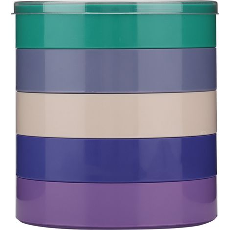 Boîte de rangement à 5 niveaux pour pièces de montre, kit d'outils pour pièces de mécanisme et composants à visser (ronde) (1/5)