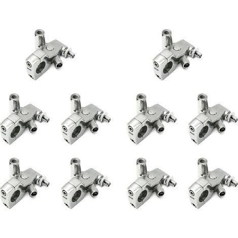 10 piezas de soportes de montaje para palanca de embrague de motocicleta de 25 mm (1 pulgada) para Shadow 600 VT750, aleación de aluminio, color plata. (1/2)