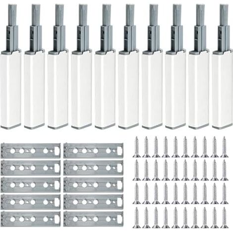 10 Pièces Push to Open Aimant Poussoir, Poussoir Porte Placard avec Une Simple Pression Pousse Lache Loquet Magnetique pour La de L'armoire Meuble Tiroir - (1/5)