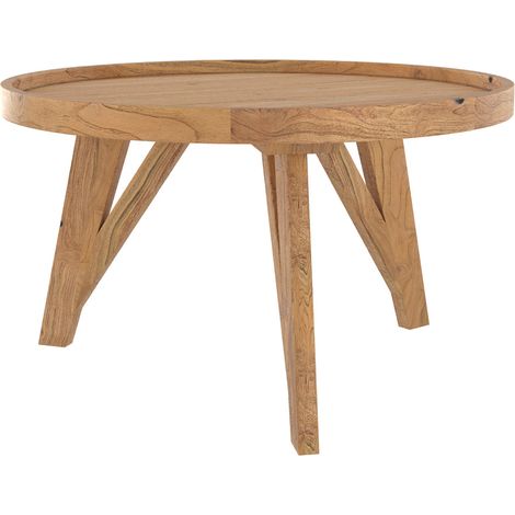 Table basse ronde en bois de teck recyclé D70 cm - Oly