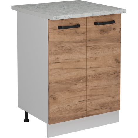 Mobiletto base cucina R-Line, Quercia dorata, 60 cm PL Marmo, Vicco