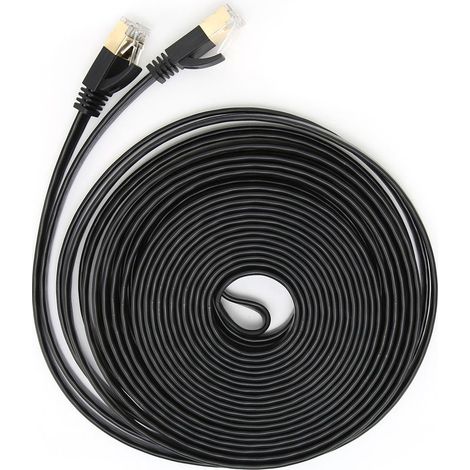 Câble Réseau CAT7 Blindé Double 10 Gigabit 30 mètres pour Accessoires Informatiques (1/5)