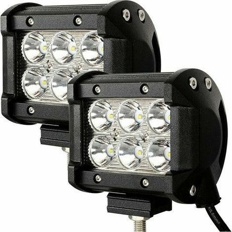 18W carré LED travail lumière 10V30V réflecteur projecteur travail lumière Offroad projecteur lampe auxiliaire SUV, UTV, ATV feu de recul 2X (1/5)