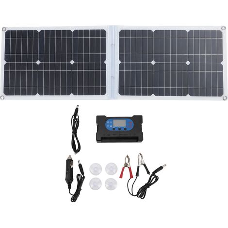 Ortviai Panneau Solaire Portable 40 W, Pliable, Monocristallin, 2 Ports USB et Contrôleur Intégré pour Camping et Randonnée (1/5)