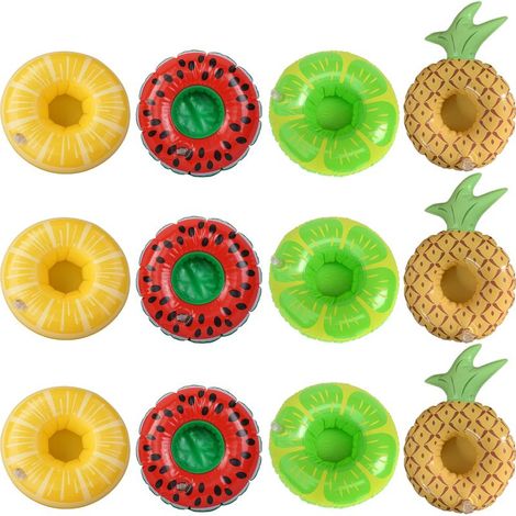 Aufblasbarer Getränkehalter – Fruchtform – PVC – Für Pool, Garten, Sommerparty – 12er-Pack (1/5)