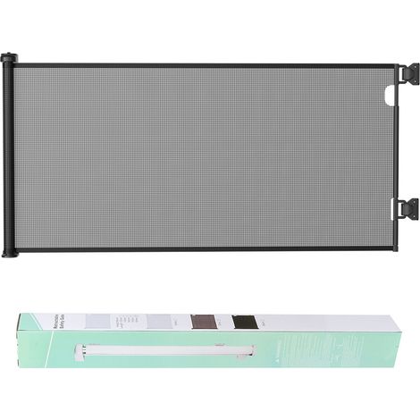 Barrière de sécurité enfant extensible H.84 x l.180 cm – Fermeture facile – Couleur noire – Pour escalier et espaces confinés – Drillpro (1/5)