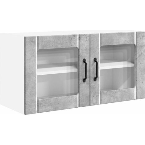 Maison Exclusive - Mobile in vetro da parete PORTO Grigio cemento 80 x 31 x 40 cm