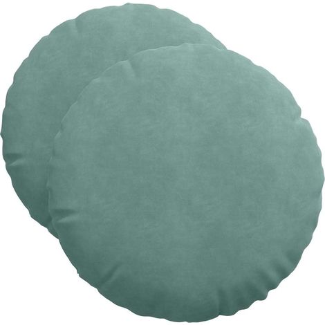 Maison Exclusive - Sitzkissen 2 pcs Meergrün Ø50 x 19 cm Samt