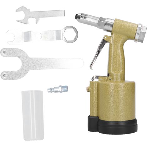 Pistolet à riveter pneumatique hydraulique industriel 3 mors KP-703 - Outil de rivetage à air comprimé, style américain, doré (1/5)