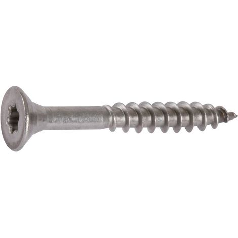 Vis à bois tête fraisée Torx partiellement filetée inox - Longueur: 140 - Qualite Inox: A2 - Diamètre: 6 (1/8)