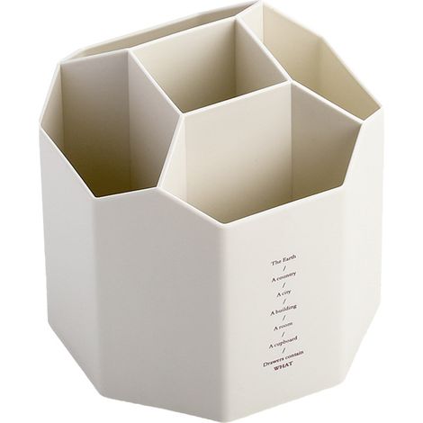 Porte-Crayons - Organiseur Bureau Rotatif 360° 5 Compartiments - Pour Stylos Crayons Pinceaux - ABS Écologique - 1 Pièce (1/5)
