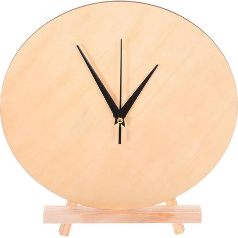 Cadran Horloge Soi-même en Bois Beige Rond Décoratif pour Loisirs Créatifs et Ateliers Solo, Kit Horloge Rustique sans Batterie pour Décoration Murale (1/5)