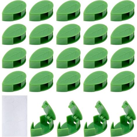 Clips pour Plante Grimpante Clips Muraux de Fixation Auto-adhésifs Support pour Plantes Décoration D'intérieur Vert 24 Pièces (1/5)