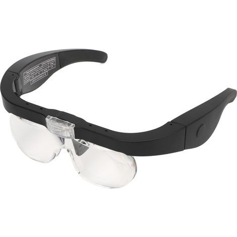 Loupe frontale réglable avec éclairage LED blanc et 4 lentilles interchangeables, idéale pour la réparation de montres et les loisirs créatifs. (1/5)