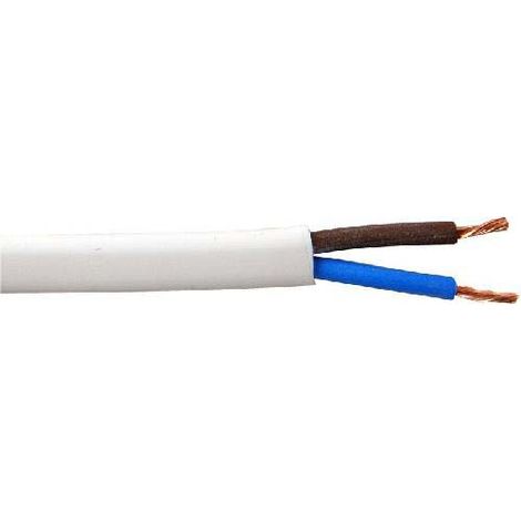Câble d'alimentation RS PRO 2x1,5 mm² Blanc, Retardant à la flamme, 100m ( Prix pour Bobine de 100 Mètres )