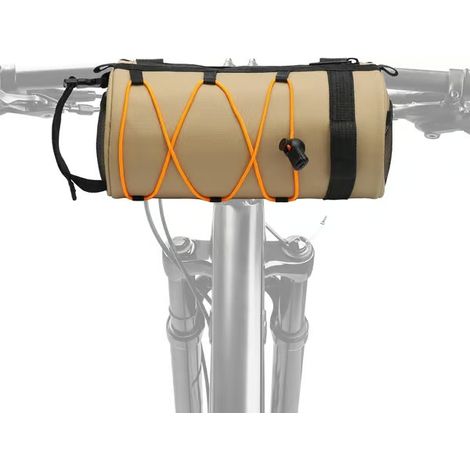 Sacoche de guidon pour vélo, 2,5 L, convertible, étanche, avec bandoulière, pour vélos de route et VTT, marron (1/5)