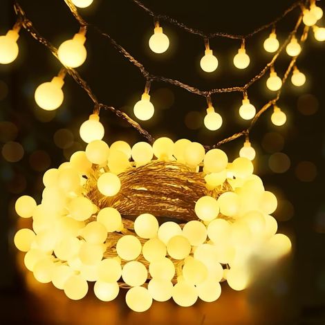 Guirnalda de luces LED flexibles e impermeables IP44, luz cálida con 2 modos, decoración segura y ecológica para uso en interiores y exteriores en cualquier ocasión. (1/3)