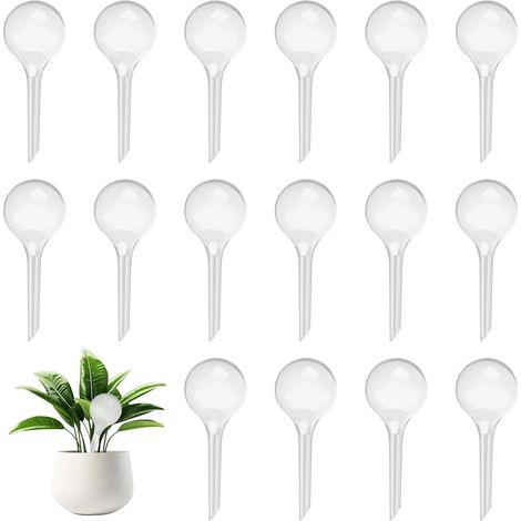 16 Pièces Réservoir Eau Plante, 70 ml, Design Transparent, Matériau PET, 13 x 5 cm, Pour Pots et Paniers Suspendus