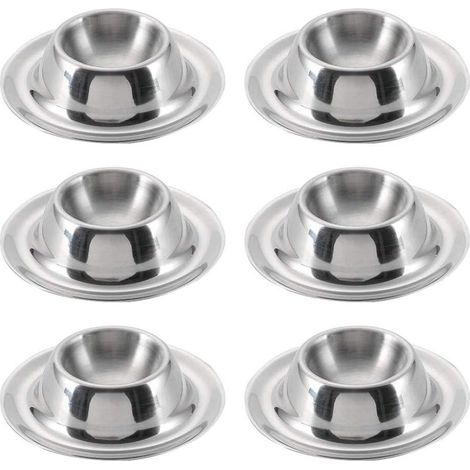 Lot de coquetiers en acier inoxydable, supports pour œufs à la coque, accessoires de table et petit-déjeuner (1/5)