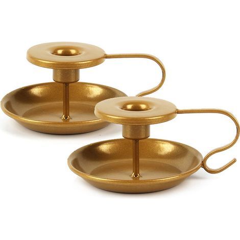 Bougeoir Conique Bougeoirs en Chandelier, Bougeoirs de Table en Or pour la Cérémonie de Mariage, Chandelier pour Halloween Décoration de Salle à Manger de Noël, 2 Pièces (1/5)