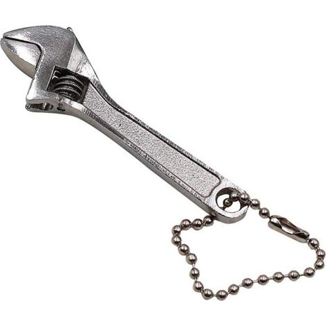 Mini chiave inglese regolabile in acciaio da 6,8 cm per riparazioni industriali e automobilistiche (argento)