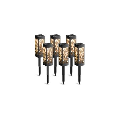 Lampe solaire extérieure décorative – 6 unités, lumière blanche chaude, étanche IP65, allumage/arrêt automatique au crépuscule et à l’aube, idéale pour jardin, pelouse et espace extérieur (1/5)