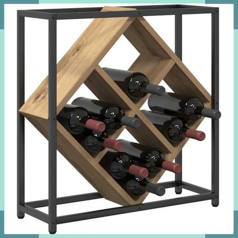 Étagère à vin - 868224 - Chêne artisanal - 16 bouteilles - 51 x 18 x 52,5 cm (1/5)