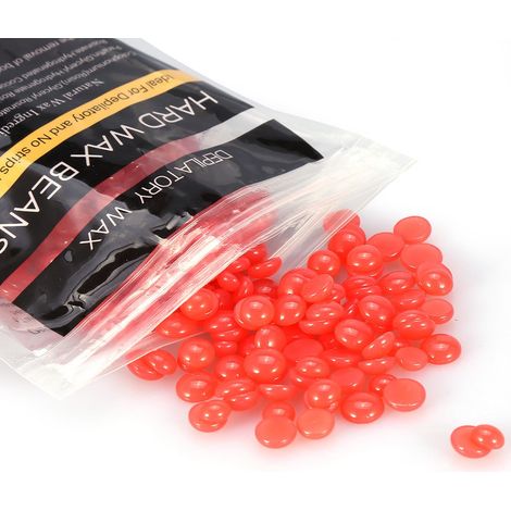 100 g/sachet de cire dure dépilatoire sans bande pour l'épilation des bras et des jambes (fraise) (1/3)