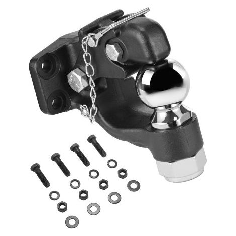 Gancho de Enganche, Capacidad de Remolque de 13605 kg, Bola de Enganche Combinada de 2-5/16 pulgadas con Kit de Montaje, para Anillos de Luneta de 2,5"-3", Revestimiento de Polvo Negro (1/5)