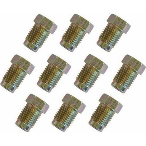 Vis de tuyau de frein mâle 10 mm x 1 mm, adaptée pour tuyau de frein 3/16" 3/8" UNFx 4tpi (1/4)