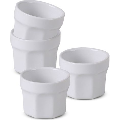 Keramik Dip Schale 5 cm weiß - 8er Set - Snack Saucen Schüssel - Antipasti Schälchen Servierschale klassisch
