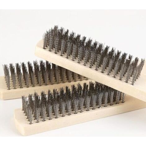 Jeu de Brosses Métalliques 6 pièces Brosse Métallique avec Manche en Bois Brosses Métalliques pour Enlever Rouille Brosse à fil Manuel Longue Brosse Métallique avec Poils pour Soudure Contre Scories