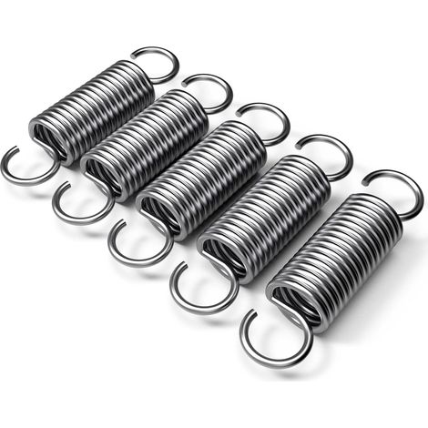 5 x Tension Spring Reminder Spring 2.2 x 15 x 50 mm with Stainless Steel Spring Hooks 12 kg Force for Shading Sail and Garage Doors (1/5)