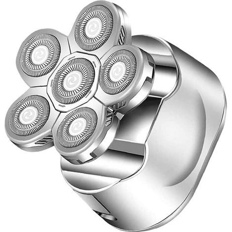 Rasoir électrique 6 en 1 pour crâne rasé. rasoir rotatif. utilisable sur peau sèche ou humide. sans fil. kit de rasage rechargeable par USB (1/3)