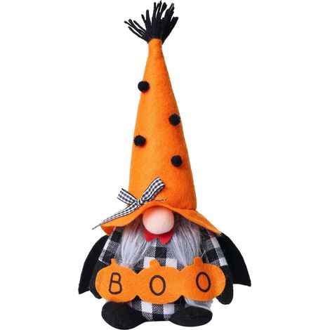 Halloween Chauve-Souris Aile Citrouille Gnomes en Peluche poupée décors Maison Bureau Bureau étagère Affichage Vacances fêtes Accent Ornement Halloween Doux Peluche Gnomes Ornement (1/5)