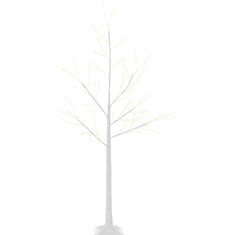 Albero di Natale Bianco con Luci LED, Base Quadrata e Cavo di Alimentazione, in Acciaio e PP, 20x20x150 (1/5)