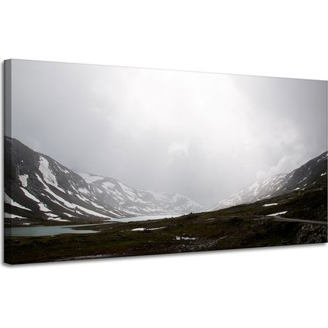 Leinwanddruck Natur Tal Berge 120x60 cm