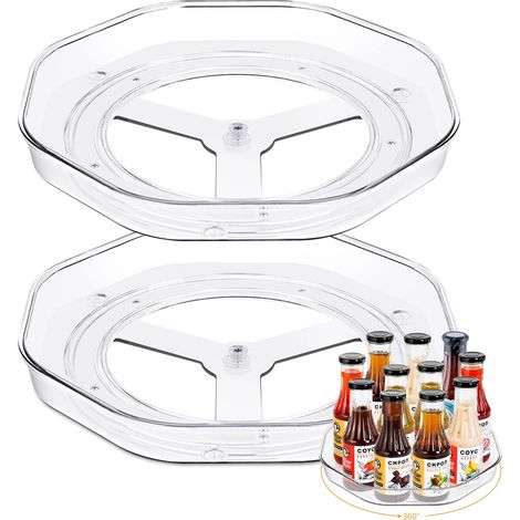 Plateau tournant pour réfrigérateur et cuisine, organiseur de rangement pour épices, ingrédients de pâtisserie et accessoires