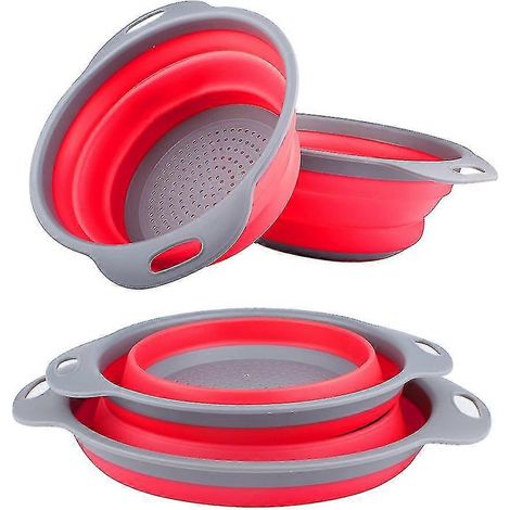 Passoire pliable 2 ensembles pliables ustensiles de cuisine en silicone qualité alimentaire (1/5)