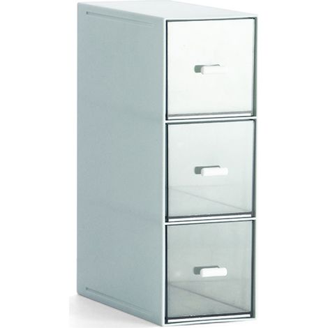 Organiseur de Tiroir - Plastique ABS - 16,7 x 7,8 x 22,9 cm - Transparent - Pour Bureau École Maison - 1 Pièce (1/5)