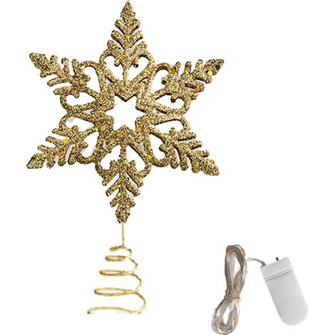 Étoile de Noël en fer forgé ajouré, décoration brillante pour le sommet du sapin.