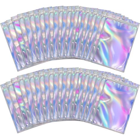 100 Stück wiederverschließbare, geruchsdichte Aluminiumfolienbeutel zur Aufbewahrung von Lebensmitteln (10 x 15 cm)