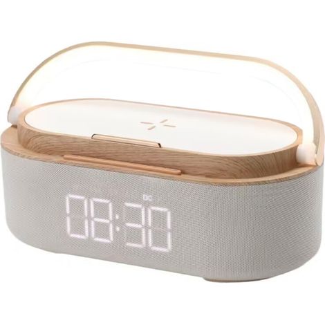 Radio-réveil Bluetooth - Haut-parleur Stéréo 10 W - Charge Sans Fil Rapide - Radio FM Intégrée - Lampe de Nuit 7 Couleurs - Affichage Réglable - Pour Chambre (1/5)