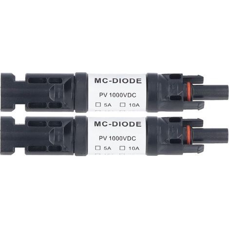 MC-D 2er-Pack Solar-PV-Steckverbinder 1000V mit integrierter Verpolungsschutzdiode, IP68 wasserdicht für Solarmodulanschluss (10A) (1/5)